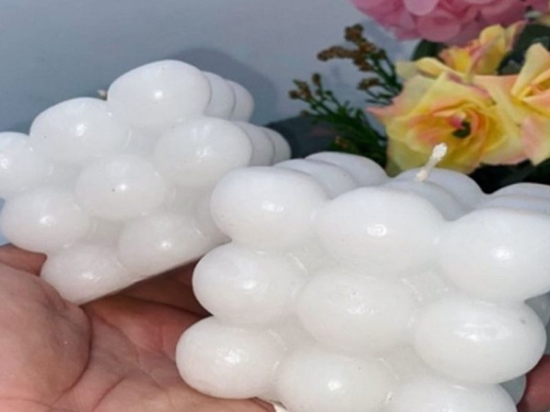 Vela diseño cuadradado bombitas El Salvador