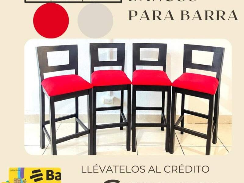 Bancos para barra Mueblería Los Cedros SV