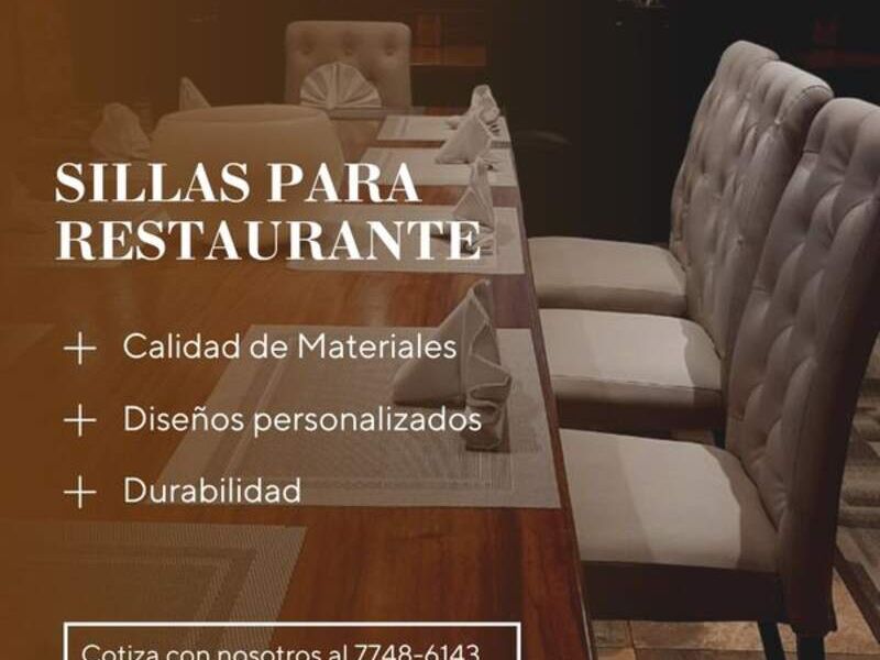 Sillas para restaurante Muebles Mubec SV